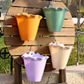 Miniatyrbillede 7 af 10: Vægophængt Potte i Plastik Praktisk Vægmontering Blomst Potte Planter Beholder Kurv Potte til Indendørs Udendørs Beige