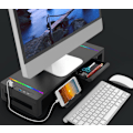 Miniatyrbillede 2 af 6: Foldbar Monitor Stativ, USB 3.0 Computer Monitor Hub, Skrivebordsstativ med Opbevaringsboks,