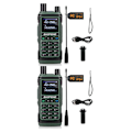 Pikkukuva 3 / 4: 1/2/3 UHF/VHF langaton taajuuskopiointi kädessä pidettävä radiopuhelin Vihreä Green 2 Set