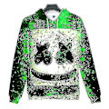 Miniatyrbild 2 av 2: Kids Marshmello Neon Dj 3d-tryckt Hoodies Sweatshirt Coat Pullover Grön Green 100cm (3-4Years)
