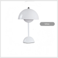 Miniatyrbilde 1 av 5: Nordisk dansk blomsterknopp bordlampe, bryllupsrom, soverom, skrivebordsdekorasjon, lampe, nattbordslampe (oppladbar) White
