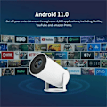 Miniatyrbild 5 av 10: Projektor 4k Android 11 Dual Wifi6 200 Ansi Allwinner H713 Bt5.0 1080p 1280*720p Hemmabio Utomhus Bärbar Projektor