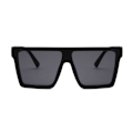 Miniatyrbillede 2 af 3: Trendy firkantede sorte solbriller sorte black