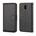 Miniatyrbillede 1 af 3: Pung etui Samsung J5 2017, Ægte læder, Sort Black Black