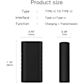 Miniatyrbild 4 av 5: USB-C-kontakt, Typ C hona till hona adapter, USB-C USB 3.1 förlängningskontakt för surfplatta, C