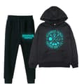 Stranger Things Glow Print Hættetrøje Sæt | Sweatshirt & Bukser Outfit*M*Sort 1 Black 1 M