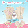 Miniatyrbilde 3 av 5: Katteklo Mittens 3 Par Kawaii Mittens Kattekloer Cosplay Kunstig Pels Myke Kattemittens Løvepote Fingerløse Mittens for Jenter Kvinner Svart, Hvit, Grå
