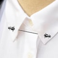 Miniatyrbillede 3 af 5: Krave Bar Pin Tie Brosche SORT ENKELT KÆDE - spot salg Sort Black Single Chain - Single Chain