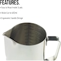 Miniatyrbillede 4 af 5: 600 ml Barista Mælkekander, Mælkeskummer Metal Dampdyser Ideel Rustfrit Stål Mælkeskummer Mælk Kaffe Maskine Tilbehør