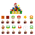 Pikkukuva 1 / 4: 26-osainen Super Mario -koristeet, kakkukoristeet, cupcake-lisäosat IN