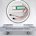 Miniatyrbillede 2 af 5: DC12V Touch Sensor Enkeltknap med Ur Temperaturvisning LED til Makeup Spejl Touch Switch Two colors 0.06