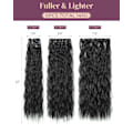 Miniatyrbillede 2 af 5: Clip In Hair Extensions, 6PCS 24\" Sort Hår (Sort)