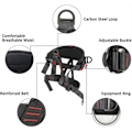 Miniatyrbilde 4 av 4: Sit Rappelling Sele, Klatring Fall Beskyttelse Rappelling Aerial Arbeid Halv Kropp Lumbar Sele - 1 stk