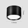 Miniatyrbild 4 av 6: LED takspotlight Svart Varmvit 3000K 12W Set om 2 Taklampa Vardagsrum Matsal Kök Korridor Sovrum Ø120MM