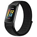 Pikkukuva 1 / 5: Fitbit Charge 5 -yhteensopivat pehmeät nailonrannekkeet Black