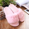 Miniatyrbilde 6 av 7: Hjemmesko Kvinners Flatesko Kvinners Kvinners Pels Flip Flops Rosa Pink 38