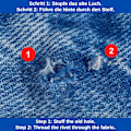 Miniatyrbild 4 av 5: Byte av byxknappar, metallbyxknappar, reparation av jeans, J