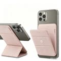MagSafe Magnetisk Plånboksställ, Telefonkortshållare med Vikbart Ställ, Kompatibel med iPhone, ID- & Kortförvaring Pink