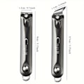 Miniatyrbillede 7 af 7: 1 stk/2 stk/3 stk rustfrit stål stor neglesaks, neglefil, manicure værktøj Black beveled nail clippers One Size Fits All