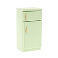 Pikkukuva 1 / 5: 1/12 nukkekaapin miniatyyrikeittiö Puinen jääkaappi nukeille Light green