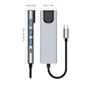 Pikkukuva 2 / 5: 5-in-1 USB-C-telakka-asema, tyyppi C - HDMI-sovitin, RJ45 Ethernet, 4K HDMI, 100 W PD, 2 USB 3.0 yhteensopiva MacBook Pro / Air ja tyyppi C -laitteiden kanssa