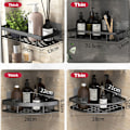 Miniatyrbillede 4 af 6: Hjørne brusehylde badeværelse organizer hylde sort TREKANT sort black triangle 1pc