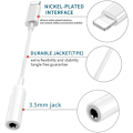 Miniatyrbillede 2 af 4: 2-pak til iPhone 3,5 mm hovedtelefonadapter Lightning til 3,5 mm hovedtelefon/hovedtelefonstik lydkonverter med iPhone 14 13 12 11 Pro XR XS Max X 8 7...