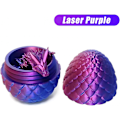 Miniatyrbilde 3 av 5: Påske Drager 3D Printet Drageegg med Drage Inni Krystall Drage Fidget Leke for Voksne Fullt Leddet Drage for Hjemmekontor Dekorasjon Purple