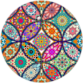 Pikkukuva 1 / 5: Hiirimatto, pyöreä mandala-hiirimatto, söpö design-hiirimatto, liukumaton kumialusta ommellulla reunalla, vedenpitävä hiirimatto, 7,9 x 7,9 tuumaa