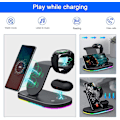Miniatyrbilde 4 av 5: 3 i 1 Android trådløs lader kompatibel med Samsung-enheter, ladestasjon kompatibel med Galaxy S22/s22+/s22 Ultra