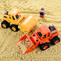 Miniatyrbild 3 av 5: Konstruktionsleksaker för 3 år gamla pojkar flickor barn, friktionsdrivna konstruktionsbilar leksandstruck med grävmaskin, bulldozer, (färg 4-pack)