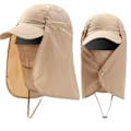 Miniatyrbilde 1 av 5: Foldbar solhatt, fiskehatt, UPF 50+ beskyttelseshatt med ansiktsmaske og nakkeklaff 1