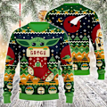 Miniatyrbilde 1 av 5: The Mandalorian og Grogu Baby Yoda Stygg Julebgenser 2024 God Jul Menn Pullover Høst Vinter Star Wars Damtrøje stil 3 style 3 5XL
