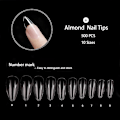 Miniatyrbillede 4 af 5: Mandelformede falske negle - Medium Almond Shaped Clear Nails Full