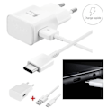 Miniatyrbillede 2 af 2: Oplader til SAMSUNG GALAXY A50 S10 S10e S10+ S8 S8+ S9+ USB Type C-kabel - TYPE C-OPLADER HVID-00 COSwk10299