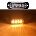 Miniatyrbillede 1 af 5: 4 stk. Strobe blinkende advarselslys GUL 4STK 4STK Gul Yellow 4Pcs-4Pcs