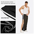 Miniatyrbillede 4 af 5: Herre Fuldlængde Lynlås Sweatpants Joggere Ripped Bukser Casual Løs Casual Med Lomme Sort Black S