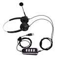 Pikkukuva 3 / 8: Puhelinluurimelukuulokkeet Melunvaimennus Binaural RJ9-liitin Johdollinen Yritysluuri Mikrofonilla USB-äänikortti Puhelinkeskukseen