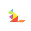 Pikkukuva 3 / 5: Setti, puinen pulmapelilohkoja värikkäitä Tangram-lajittelijoita, Tangram-palapelit taaperoille pojille tytöille 3+