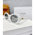 Miniatyrbillede 1 af 5: Høj kvalitet Celinn Selin Internetberømthed Arc De Triomphe Solbriller Guld Logo Oval Solbriller /BL White