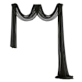 Miniatyrbillede 1 af 7: Stilfuld Vindue Sjal Valance Blød Lys Vindue Gardin Hjem Soveværelse Dekoration Sort Black 1.5*5M