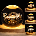Miniatyrbillede 2 af 5: 3D Krystal LED Lys Solsystem Bold Planet Natlys solar system