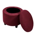 2 ST Runda Pufföverdrag Förvaringspufföverdrag VINYL[qb] Wine Red