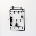 Miniatyrbillede 3 af 8: Smedejernsvæg Hylder Vægkroge Opbevaring Black