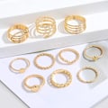 Miniatyrbillede 5 af 9: 18 stk. Ringsæt Knogle Ring SORT black