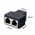 Miniatyrbillede 3 af 5: RJ11 hun til 2 hun 6P6C telefon jackstik splitter inline-stik telefonforlængeradapter til hurtig telefonfax (1 til 2) 2stk