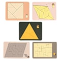 Miniatyrbild 2 av 5: Träpussel med Geometriska Utmaningar - Omgivande Hjärngåtor för Avkoppling, IQ-Test, Hjärnträning för Vuxna och Barn