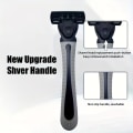 Miniatyrbilde 5 av 9: Manuell barbermaskin, 6-lags barberblad, barbermaskin i rustfritt stål, reserveblader 1 Toolholder
