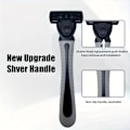Miniatyrbilde 5 av 9: Manuell barbermaskin, 6-lags barberblad, barbermaskin i rustfritt stål, reserveblader 1 Toolholder + 3 Blades