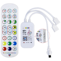 Pikkukuva 1 / 5: Kirkas 24 näppäimen IR-kaukosäädin ja valkoinen IR Bluetooth -ohjain RGB LED -nauhalle 5050 SMD valolla